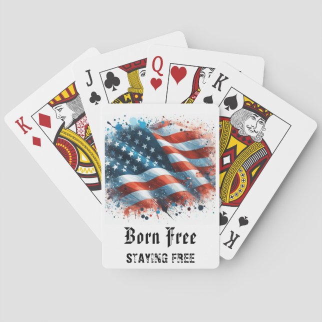 Jeu De Cartes *** AP16 Drapeau Américain Rouge Blanc Bleu Jouez  (dos)