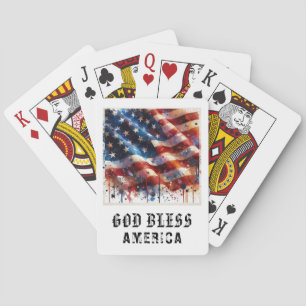 Jeu De Cartes *** AP16 Drapeau Américain Rouge Blanc Bleu Jouons