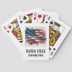 Jeu De Cartes *** AP16 Drapeau Américain Vétéran 1 Né Libre