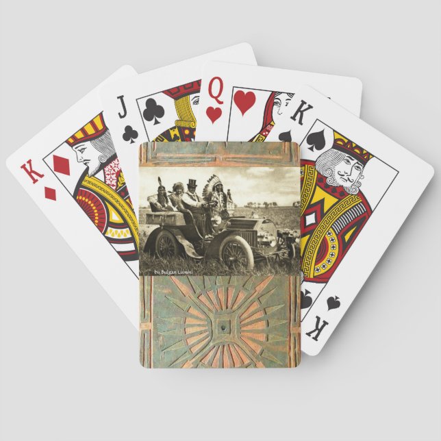 JEU DE CARTES APACHES ET GERONIMO CONDUISANT UNE VOITURE (dos)