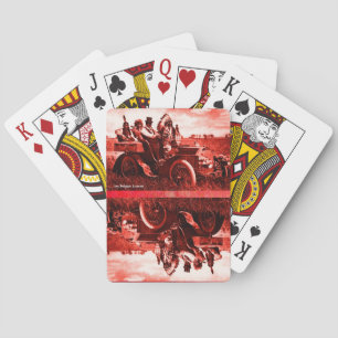 JEU DE CARTES APACHES ET GERONIMO CONDUISANT UNE VOITURE À MOTEU