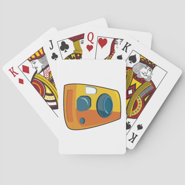 Jeu De Cartes Appareil Photo Jaune Rétro à Objectif Fixe (dos)