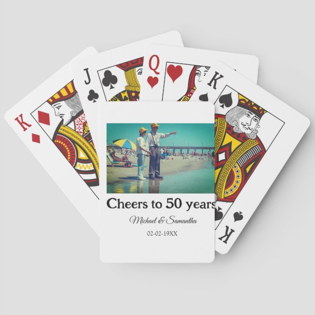 Jeu De Cartes applaudissements à 50 ans anniversaire ajouter nom (dos)