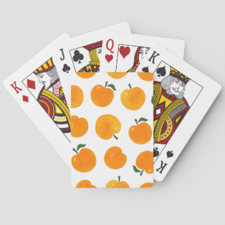 Jeu De Cartes Apricots Aquarelle Blanc Arrière - plan Vintage