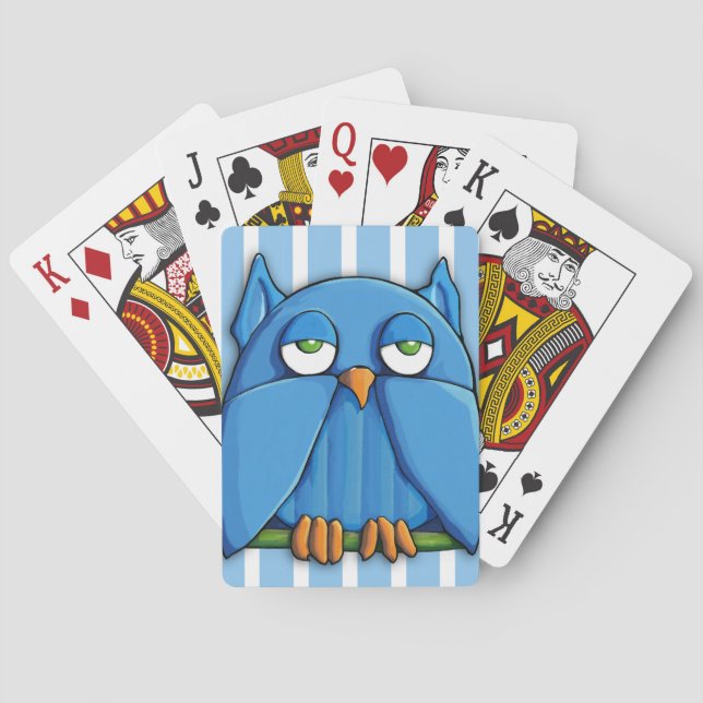 Jeu De Cartes Aqua Owl stripes Bicycle® Playing Cards (dos)
