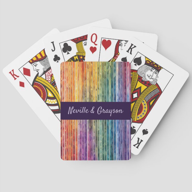 Jeu De Cartes Aquarelle arc-en-ciel (dos)