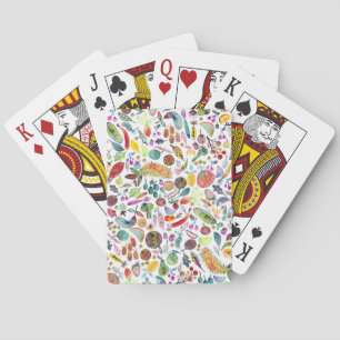 Jeu De Cartes Aquarelle arc-en-ciel colorée Fruits et Légume
