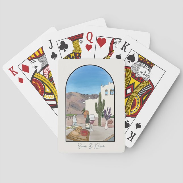 Jeu De Cartes Aquarelle Argentine Mariage Faveurs (dos)