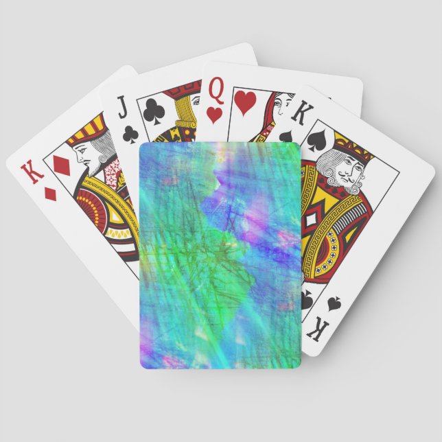 Jeu De Cartes aquarelle arrière - plan transparente bleu, vert (dos)