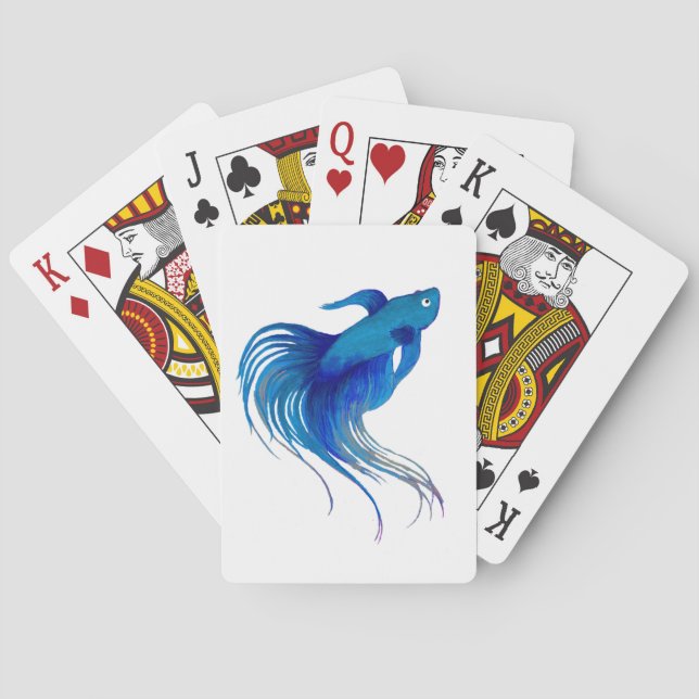 Jeu De Cartes Aquarelle Bêta bleue (dos)