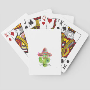 Jeu De Cartes Aquarelle Cactus Funny Mustache Sombrero NOM Casqu