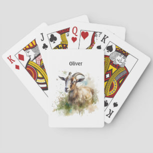 Jeu De Cartes Aquarelle Chèvre de ferme, sur mesure