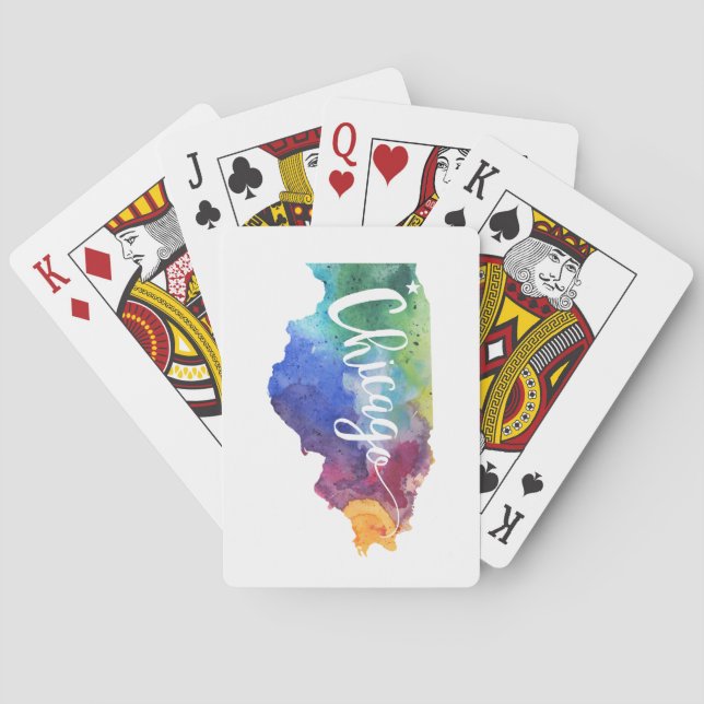 Jeu De Cartes Aquarelle Chicago (dos)