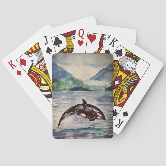 Jeu De Cartes Aquarelle de baleine Art Jouer des cartes (dos)