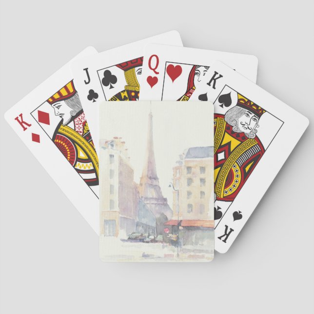 Jeu De Cartes Aquarelle de Tour Eiffel | Paris (dos)