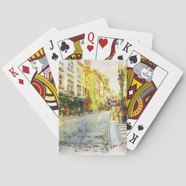 Jeu De Cartes Aquarelle des rues du Vieux Prague (dos)