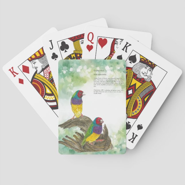 Jeu De Cartes Aquarelle Dramatique Joueuse Gouldian Finch (dos)