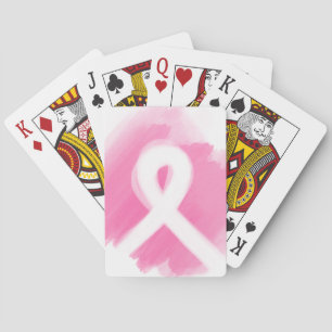 Jeu De Cartes Aquarelle du ruban de sensibilisation au cancer du