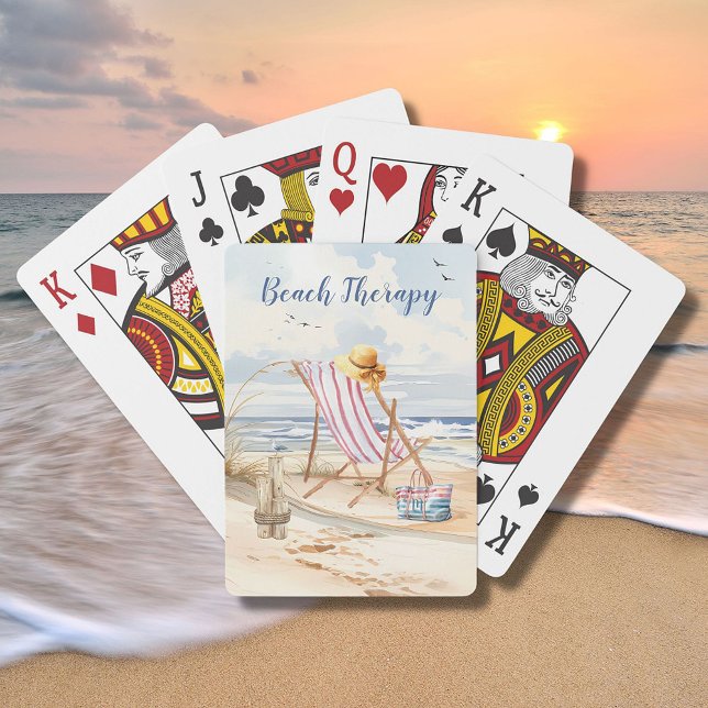 Jeu De Cartes Aquarelle élégant Plage Ocean Sand Personnaliser (Créateur téléchargé)
