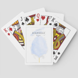 Jeu De Cartes Aquarelle élégante Bleu Coton Bonbon Anniversaire