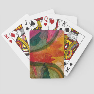 Jeu De Cartes Aquarelle Et Encre Art Expressionniste Abstrait