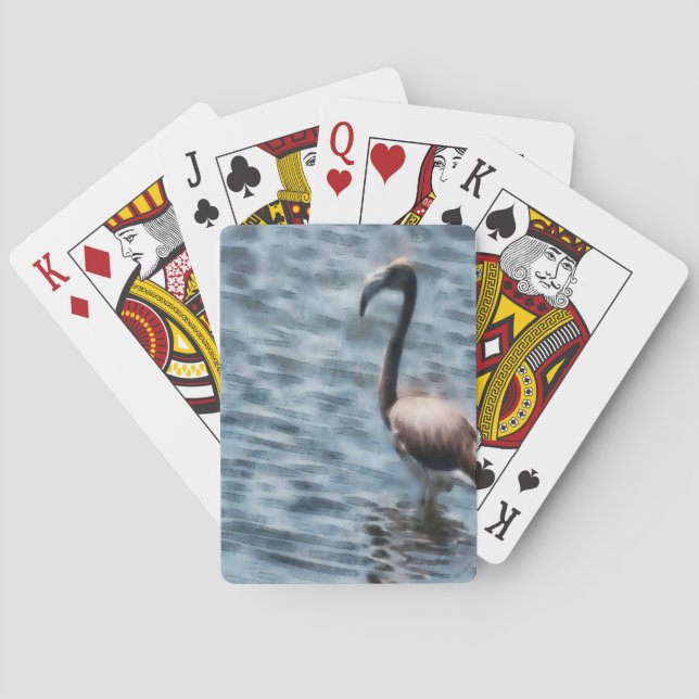 Jeu De Cartes Aquarelle flambant Flamant rose (dos)