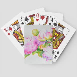 Jeu De Cartes Aquarelle florale classique et élégante de pivoine
