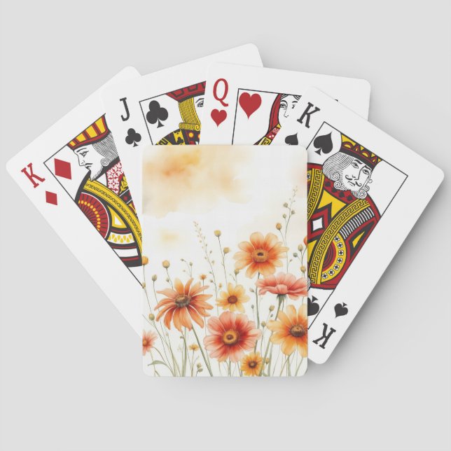 Jeu De Cartes Aquarelle florale douce (dos)