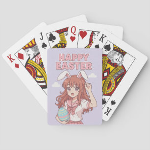 Jeu De Cartes Aquarelle Florale Lapin de Pâques