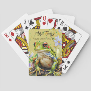 Jeu De Cartes Aquarelle Frog Funny Personnalisé Texte & Nom