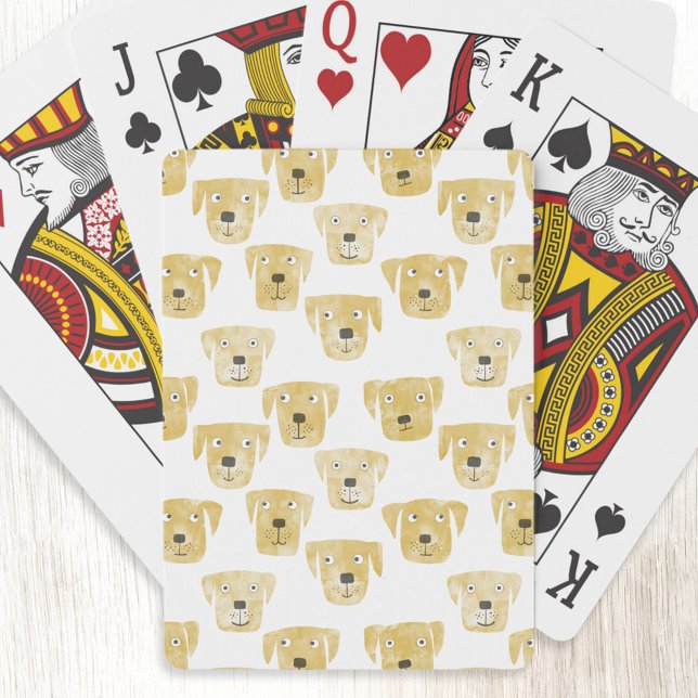 Jeu De Cartes Aquarelle Golden Labrador Retriever Chien (Golden Yellow Labrador Retriever Dog pattern art playing cards)