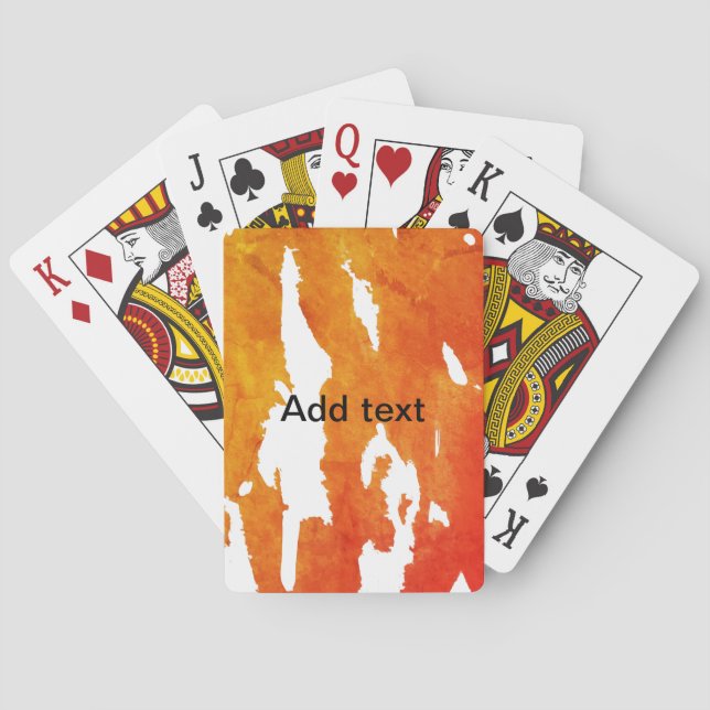 Jeu De Cartes Aquarelle jaune orange ajouter du texte Peinture a (dos)