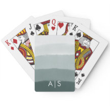 Aquarelle monogramme chic ombre d'épicéa limé