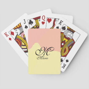 Jeu De Cartes Aquarelle orange jaune rétro ajouter votre monogra