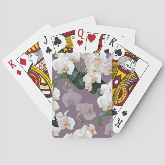 Jeu De Cartes Aquarelle orchidée lavande foncée. (dos)