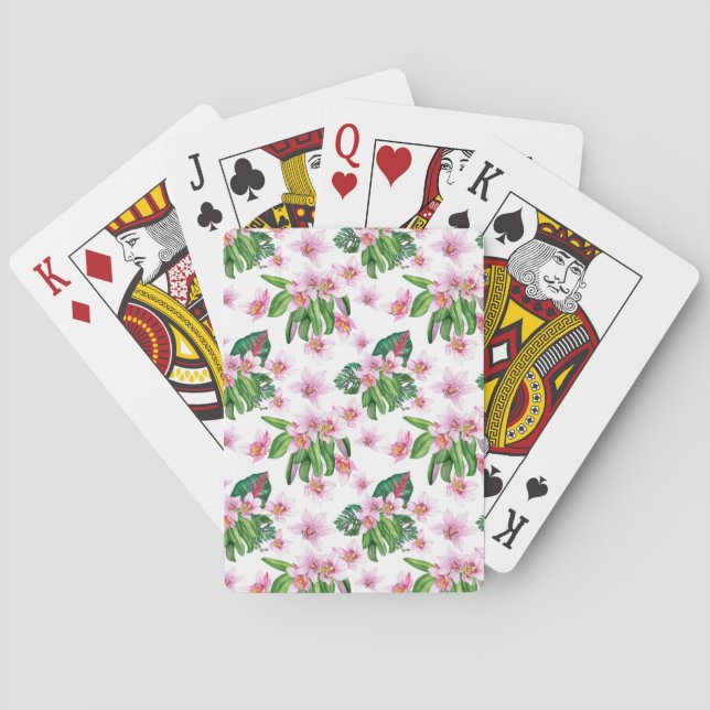 Jeu De Cartes Aquarelle Orchidées Design 30 (dos)