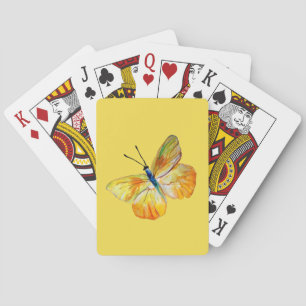 Jeu De Cartes Aquarelle papillon jaune dessin Cartes de lecture