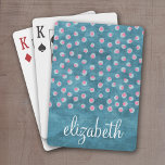 Jeu De Cartes Aquarelle Pois Messy - bleu et rose<br><div class="desc">Une motif féminine au design presque abstrait. Un design tendance avec des couleurs de bijoux et l'élégance. Les éléments sont plus faciles à customiser lorsque vous remplacez tout le texte et les photos en premier. Si votre art doit encore être ajusté, cliquez sur le bouton Personnaliser. Cela vous mènera à...</div>