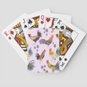 Jeu De Cartes Aquarelle Poulets et oeufs Peinture colorée
