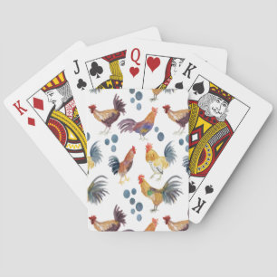 Jeu De Cartes Aquarelle Poulets et oeufs Peinture colorée