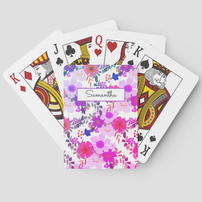Jeu De Cartes Aquarelle rose (dos)