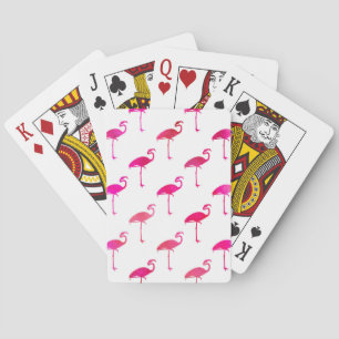 Jeu De Cartes Aquarelle rose Flamant rose violet à chaud