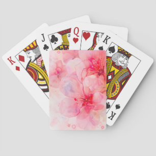 Jeu De Cartes Aquarelle rose Pétale Élégance