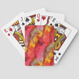 Jeu De Cartes Aquarelle rouge jaune