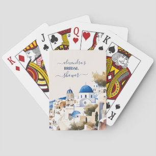 Jeu De Cartes Aquarelle Santorin Destination de Mariage