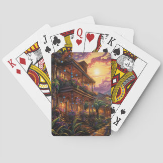 JEU DE CARTES AQUARELLE SCÈNES DE MADRI GRAS À LA NOUVELLE-ORLÉA