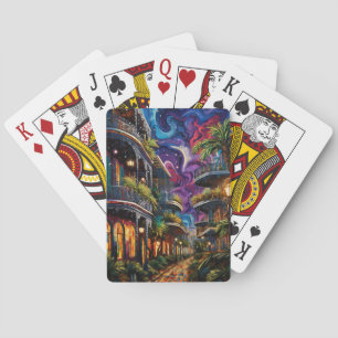 JEU DE CARTES AQUARELLE SCÈNES DE MADRI GRAS À LA NOUVELLE-ORLÉA