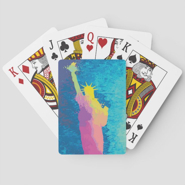 Jeu De Cartes Aquarelle Statue de la Liberté (dos)