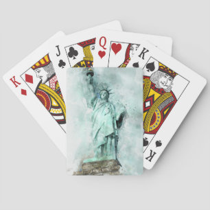 Jeu De Cartes Aquarelle Statue de la Liberté