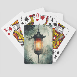 Jeu De Cartes Aquarelle Sumi-E Lanterne au Clair de Lune (3)